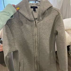 J crew long gray zip up